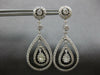 LARGE 2.30CT DIAMOND 14KT WHITE GOLD 3D PEAR SHAPE CHANDELIER HANGING EARRINGS