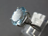 LARGE 3.40CT DIAMOND & AAA AQUAMARINE 14KT WHITE GOLD CLASSIC OVAL & ROUND RING
