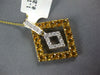 1.39CT DIAMOND & AAA CITRINE 18KT YELLOW GOLD DIAMOND SHAPE FUN FLOATING PENDANT