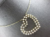 EXTRA LARGE 2.65CT DIAMOND 14KT YELLOW GOLD DOUBLE OPEN HEART SIDEWAYS NECKLACE