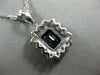 ESTATE LARGE 5.26CT DIAMOND & SAPPHIRE 18KT WHITE GOLD HALO RECTANGULAR PENDANT