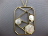 ESTATE .33CT DIAMOND & AAA MOTHER OF PEARL 14KT YELLOW GOLD HEXAGON FUN NECKLACE