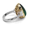 LARGE 11.03CT DIAMOND & AAA EMERALD 18KT 2 TONE GOLD PEAR SHAPE ENGAGEMENT RING