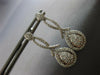 ESTATE LARGE 1.09CT DIAMOND 14K WHITE GOLD 3D CLUSTER TEAR DROP HANGING EARRINGS