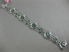 ESTATE WIDE 9.06CT DIAMOND & AAA EMERALD 18KT WHITE GOLD 3D HALO TENNIS BRACELET