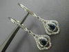 ESTATE .69CT DIAMOND & SAPPHIRE 14K WHITE GOLD TEAR DROP FLOWER HANGING EARRINGS