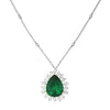 LARGE 16.10CT DIAMOND & AAA EMERALD 18K 2 TONE GOLD 3D BY THE YARD LOVE NECKLACE