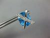 LARGE 11.31CT DIAMOND & AAA BLUE TOPAZ 14KT WHITE GOLD OVAL X LOVE STUD EARRINGS