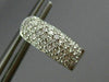 ESTATE .53CT DIAMOND 14KT WHITE GOLD 3D OVAL MULTI ROW HUGGIE HOOP EARRINGS 5mm