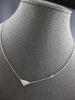 ESTATE .11CT DIAMOND 14KT WHITE GOLD 3D PAVE TRIANGULAR BY THE YARD FUN NECKLACE