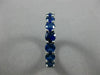 ESTATE 3.8CT AAA ROUND SAPPHIRE 14K WHITE GOLD ETERNITY WEDDING ANNIVERSARY RING