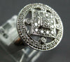 ESTATE WIDE .62CT DIAMOND 18KT WHITE GOLD OPEN FILIGREE CIRCULAR SQUARE FUN RING
