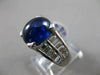 ESTATE EXTRA LARGE 7.26CT DIAMOND & AAA SAPPHIRE 18KT WHITE GOLD ENGAGEMENT RING