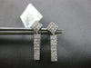 1.0CT DIAMOND 14K WHITE GOLD PRINCESS INVISIBLE GEOMETRICAL BAR HANGING EARRINGS