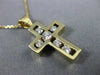 ESTATE .50CT ROUND DIAMOND 14KT YELLOW GOLD 3D ETOILE CHANNEL CROSS PENDANT #808