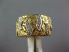 LARGE .31CT DIAMOND 14KT YELLOW GOLD MULTI LEAF HAMMERED LOOK ANNIVERSARY RING