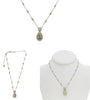 4.77CT WHITE PINK & FANCY YELLOW DIAMOND 18K TRI COLOR GOLD DOUBLE HALO NECKLACE