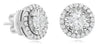 ESTATE .70CT DIAMOND 14KT WHITE GOLD ROUND CLASSIC SOLITAIRE HALO STUD EARRINGS