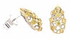 .32CT FANCY YELLOW DIAMOND 18K 2 TONE GOLD OPEN FILIGREE TEAR DROP STUD EARRINGS