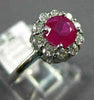 ESTATE 1.10CT DIAMOND & AAA RUBY 14KT WHITE GOLD FLOWER CLASSIC ENGAGEMENT RING