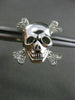 ESTATE .20CT DIAMOND 14KT WHITE GOLD PIRATE SKULL SCREW BACK STUD EARRINGS F/G