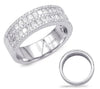 WIDE 1.41CT DIAMOND 14KT WHITE GOLD ROUND & PRINCESS MULTI ROW ANNIVERSARY RING
