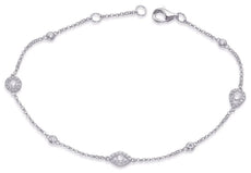 .37CT DIAMOND 14KT WHITE GOLD MARQUISE & PEAR SHAPE BY THE YARD CLASSIC BRACELET