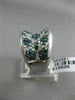 ESTATE LARGE 2.86CT WHITE & BLUE DIAMOND 14K WHITE GOLD 3D MULTI FLOWER FUN RING