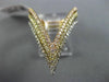 EXTRA LARGE .60CT DIAMOND 18K WHITE YELLOW & ROSE GOLD 3D THREE ROW V SHAPE RING