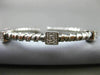 ESTATE .30CT DIAMOND 14K WHITE GOLD 3D SQUARE FLEXIBLE PAVE ROPE BANGLE BRACELET