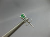 ESTATE .60CT AAA EMERALD 14KT WHITE GOLD 3D ROUND 4 PRONG STUD EARRINGS #27749