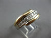 WIDE .45CT DIAMOND 14KT 2 TONE GOLD CHANNEL 7 STONE CRISS CROSS MENS RING #28027