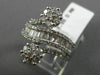 ESTATE LARGE 2.55CT ROUND & BAGUETTE DIAMOND 18KT WHITE GOLD DOUBLE FLOWER RING