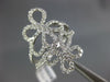 ESTATE LARGE 1.20CT DIAMOND 18KT WHITE GOLD 3D CLASSIC FLOWER BUTTERFLY FUN RING