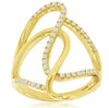 ESTATE LARGE .33CT DIAMOND 14KT YELLOW GOLD 3D CLASSIC LOVE KNOT FUN RING