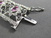 ESTATE WIDE 4.47CT DIAMOND & AAA PINK SAPPHIRE 14KT WHITE GOLD FLORAL BRACELET