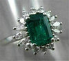 ANTIQUE 1.90CT DIAMOND & AAA COLOMBIAN EMERALD PLATINUM ENGAGEMENT RING #22258