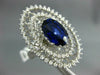 ESTATE EXTRA LARGE 5.45CT DIAMOND & AAA SAPPHIRE 14KT WHITE GOLD OVAL RING #2383