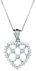 1.5CT DIAMOND 18KT WHITE GOLD 3D ROUND & BAGUETTE HEART LOVE FLOATING PENDANT