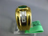 LARGE 1.45CT DIAMOND & AAA EMERALD 18KT 2 TONE GOLD ASSCHER OVAL ENGAGEMENT RING