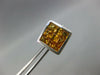 LARGE 3.43CT AAA YELLOW SAPPHIRE 18K WHITE GOLD PRINCESS INVISIBLE STUD EARRINGS