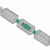 EXTRA LARGE 9.69CT DIAMOND & AAA EMERALD 18KT WHITE GOLD 5 STONE TENNIS BRACELET