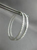 ESTATE LARGE 2.52CT DIAMOND 18K WHITE GOLD 3D DOUBLE SIDED HOOP HANGING EARRINGS