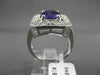 ANTIQUE LARGE 2.48CT DIAMOND & AAA AMETHYST 14KT WHITE GOLD FILIGREE FLORAL RING