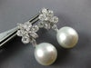 LARGE 2.03CT DIAMOND & AAA PEARL 18KT WHITE GOLD 3D MULTI LEAF HANGING EARRINGS