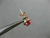 ESTATE 1.0CT DIAMOND & RUBY 14KT ROSE GOLD 3D CLASSIC OVAL FLOWER STUD EARRINGS