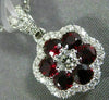 ESTATE .74CT DIAMOND & AAA RUBY 18KT WHITE GOLD CLASSIC FLOWER FLOATING PENDANT