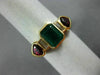 ESTATE 2.48CT DIAMOND AAA RUBY & EMERALD 18KT YELLOW GOLD LOVE ANNIVERSARY RING