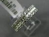 ESTATE .55CT DIAMOND 18KT WHITE GOLD 3D CLASSIC 3 ROW WEDDING ANNIVERSARY RING