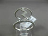 ESTATE WIDE .67CT ROUND DIAMOND 18KT WHITE GOLD 3D ZIG ZAG DOUBLE ROW FUN RING